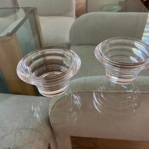 Villeroy & Boch candle holders  2 1/2"h x 4 1/4" diameter with signature on bott